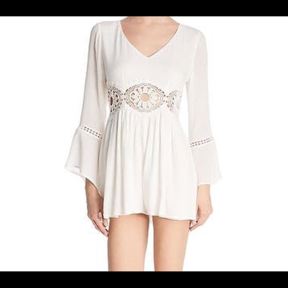 White Crochet Romper